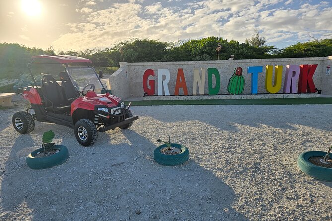 2 Seater Side by Side Guided Adventure Tour in Grand Turk - The Grand Turk welcome sign, a quick photo stop