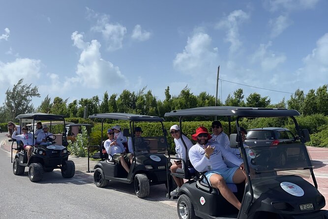 BMC Rentals -Golf Carts & Jeep Wrangler in Grand Turks - Driving on the left and handling a slow cart