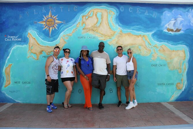 Caicos Banks Turquoise Water and Brewery UTV Tour - Grace Bay Road and the island map mural