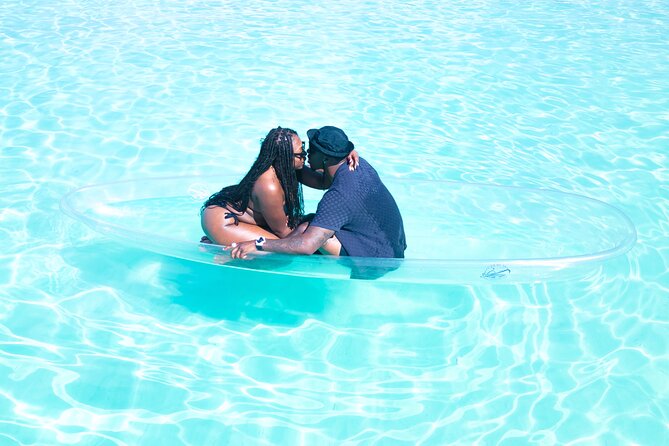Couples Clear Kayak PhotoShoot Grand Turk Island - Why the clear kayak makes better photographs
