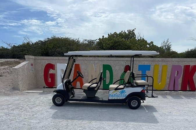 Golf Cart Rental in Grand Turk (6-seater) - The lighthouse road and the cash-only entrance