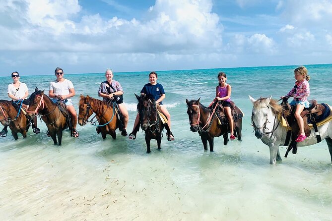 Small Group Horseback Riding Adventure in Caicos Islands - Entering the water, up to 1.5 meters deep